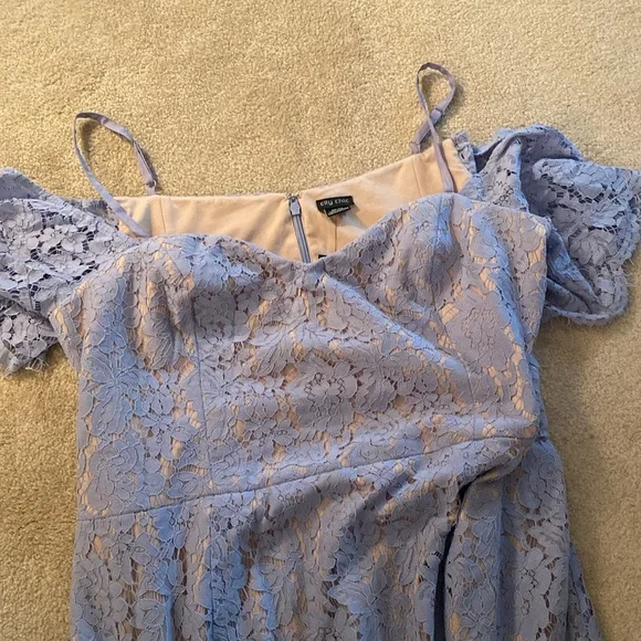 City Chic NWT powder blue off the shoulder size XXL /24 dress - Picture 6 of 10